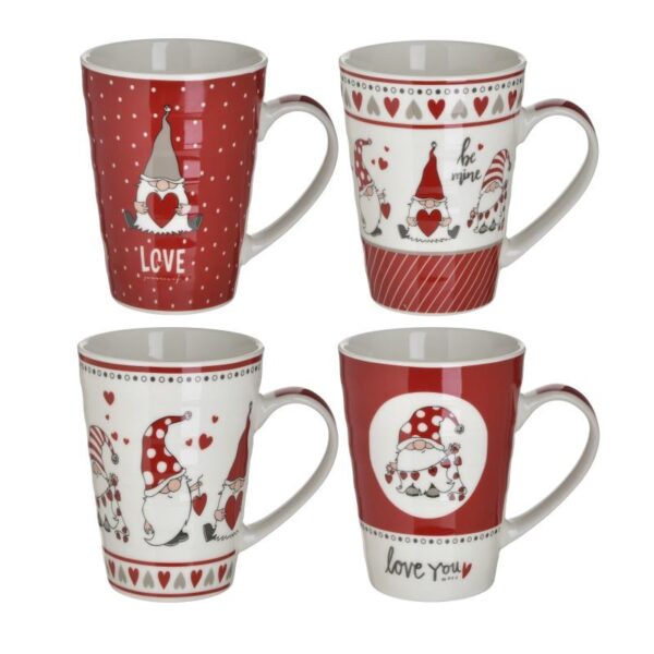 Inart Xmas Mug Set Of 4 2-60-112-0002