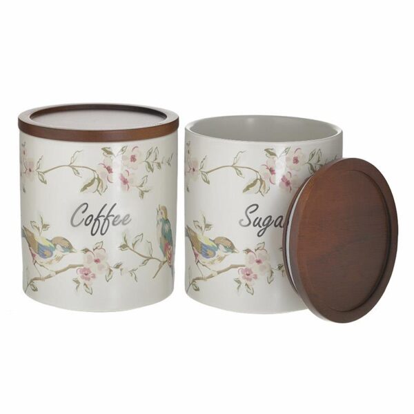 Inart Coffee/Sugar Jar Set Of 2 3-60-931-0199